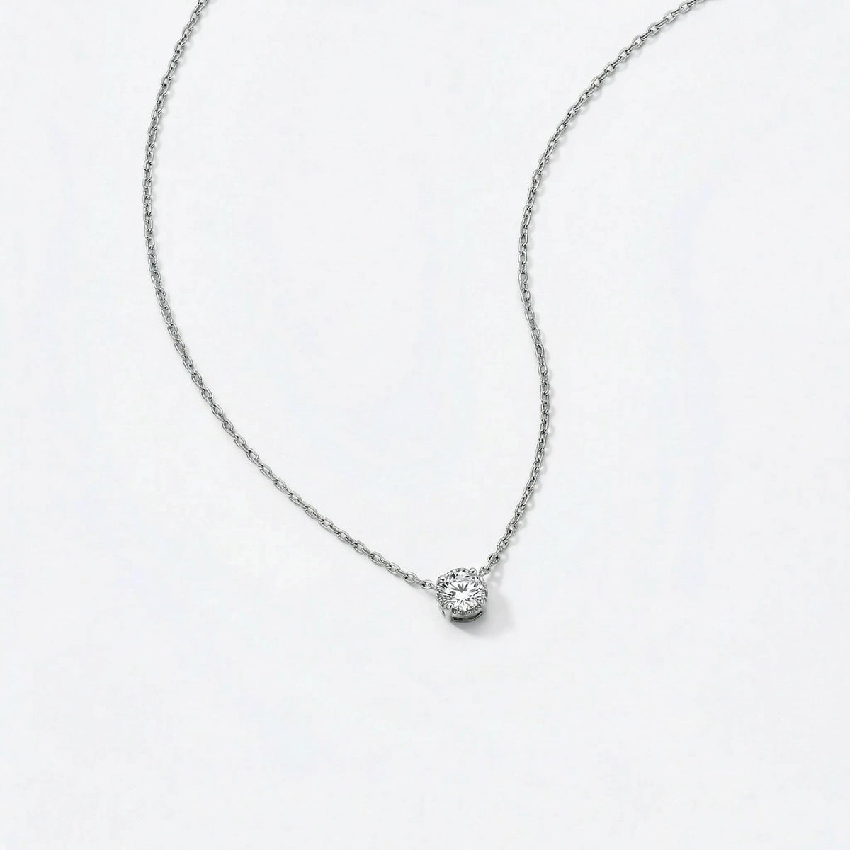 Moissanite Solitaire Necklace, 14K Gold Vermeil Bezel Set Pendant, Diamond Alternative, Dainty Everyday Necklace, Gift for Her