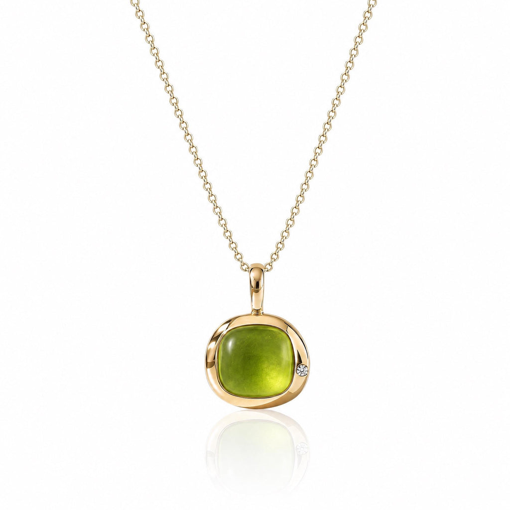 Virgo Birthstone Necklace, Reversible Peridot Pendant, 18K Gold Vermeil or 925 Sterling Silver, August September Birthday Gift for Her