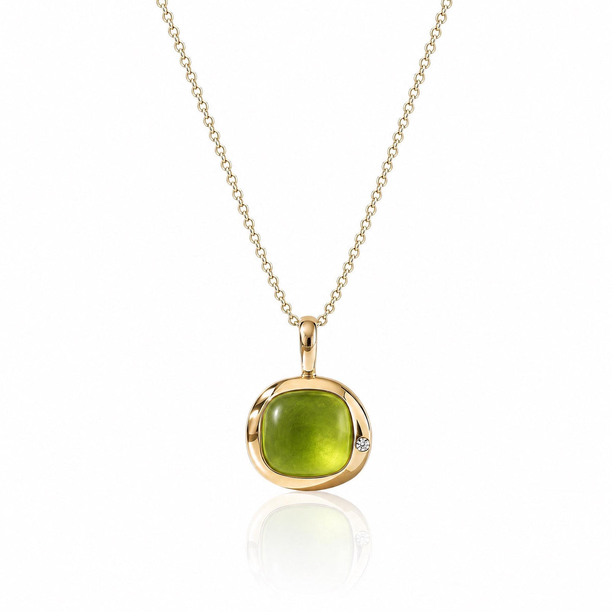 Virgo Birthstone Necklace, Reversible Peridot Pendant, 18K Gold Vermeil or 925 Sterling Silver, August September Birthday Gift for Her