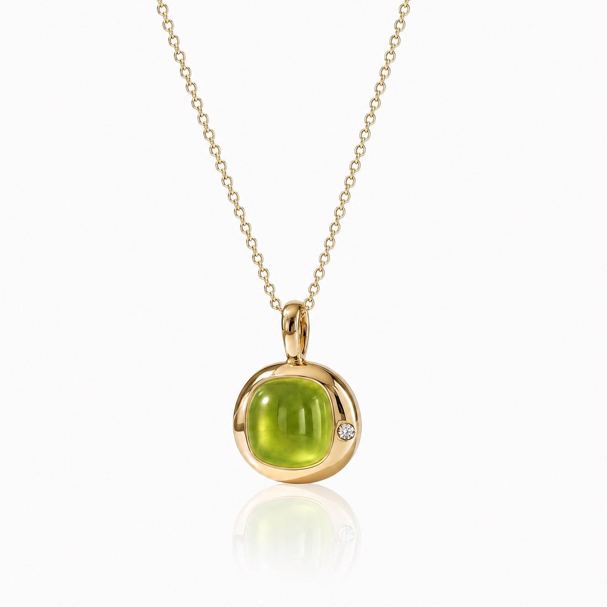 Virgo Birthstone Necklace, Reversible Peridot Pendant, 18K Gold Vermeil or 925 Sterling Silver, August September Birthday Gift for Her