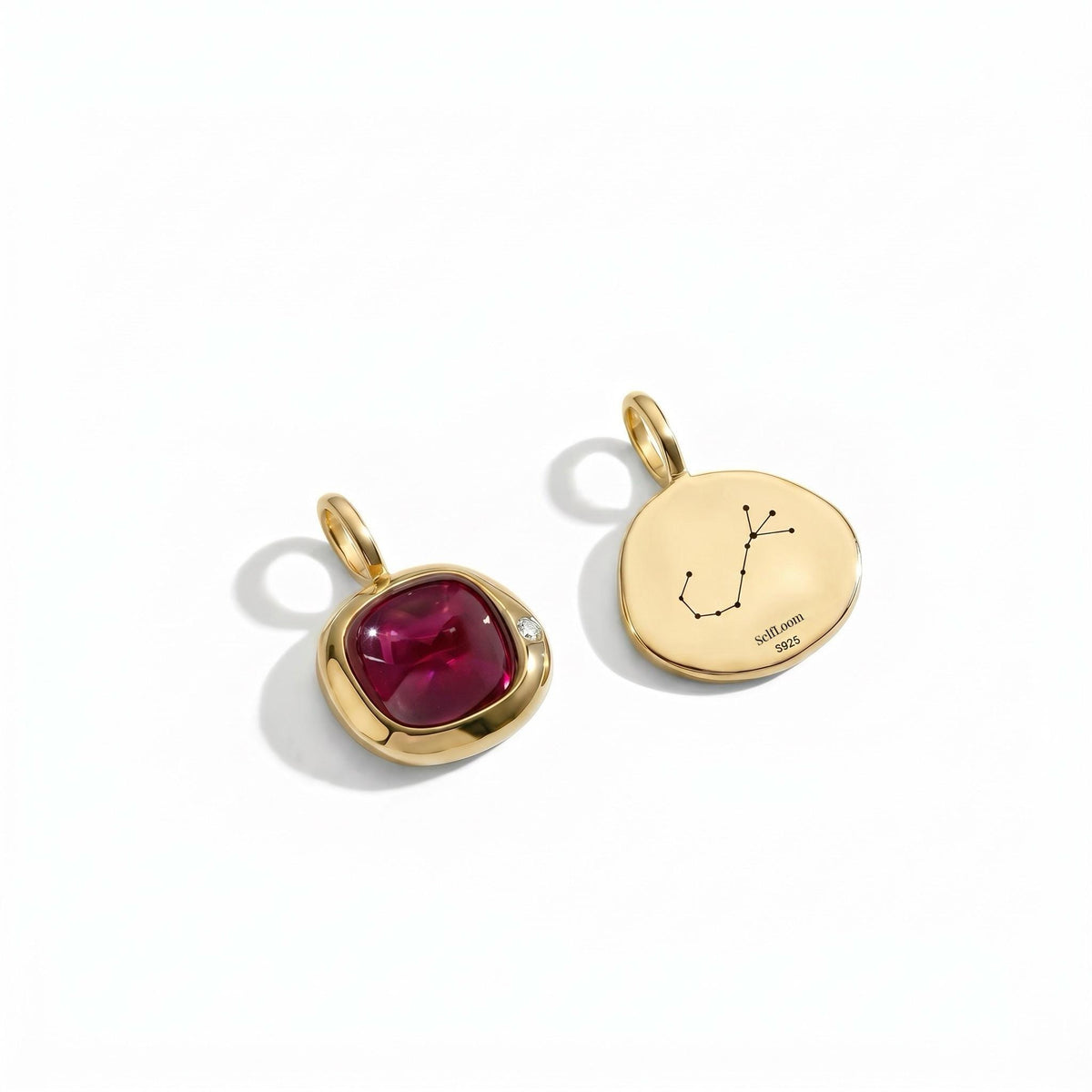 Red Garnet Birthstone Necklace, Reversible Scorpio Pendant, 18K Gold Vermeil or 925 Sterling Silver, October November Birthday Gift for Her