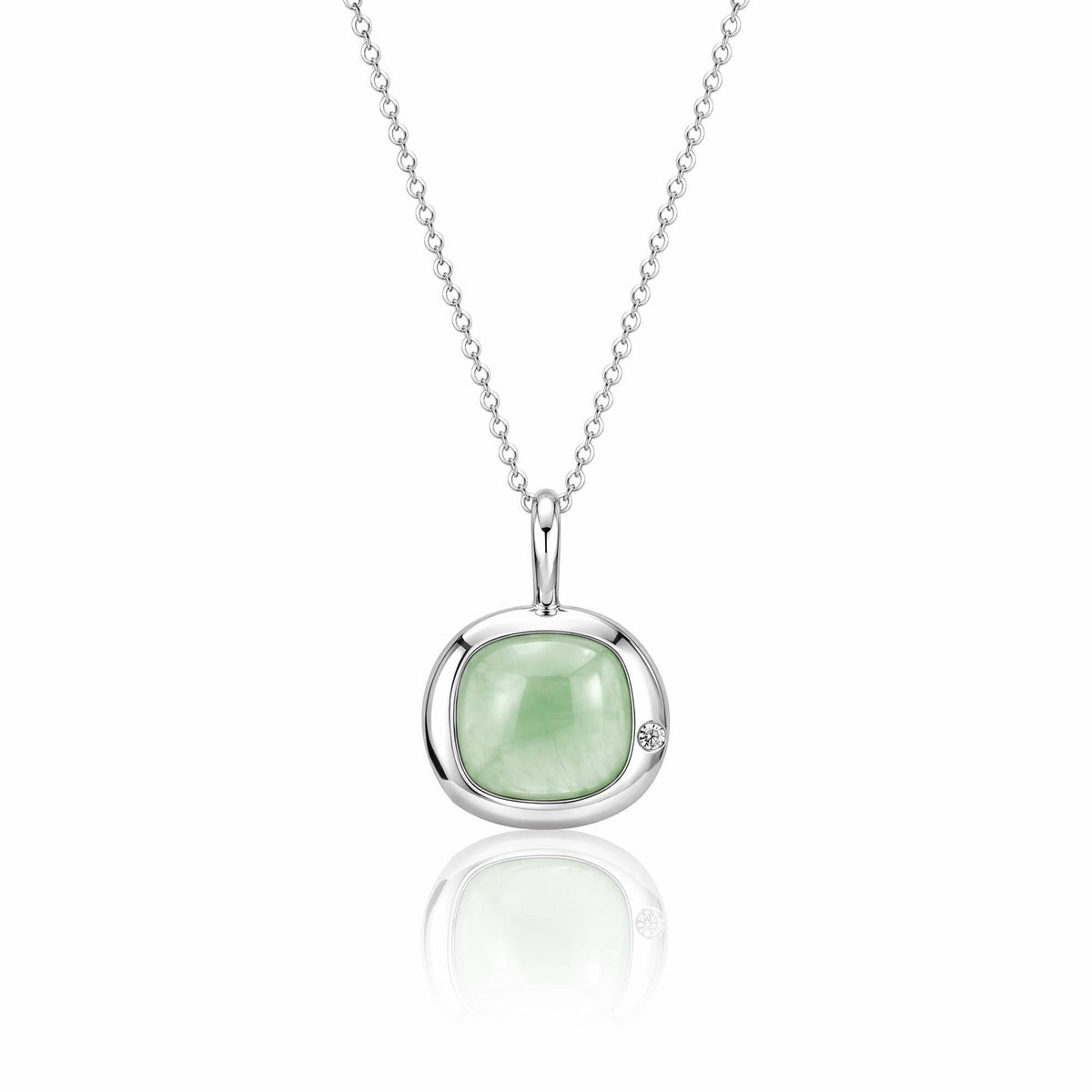 Taurus Birthstone Necklace, Reversible Green Agate Pendant, 18K Gold Vermeil or 925 Sterling Silver, April May Birthday Gift for Her
