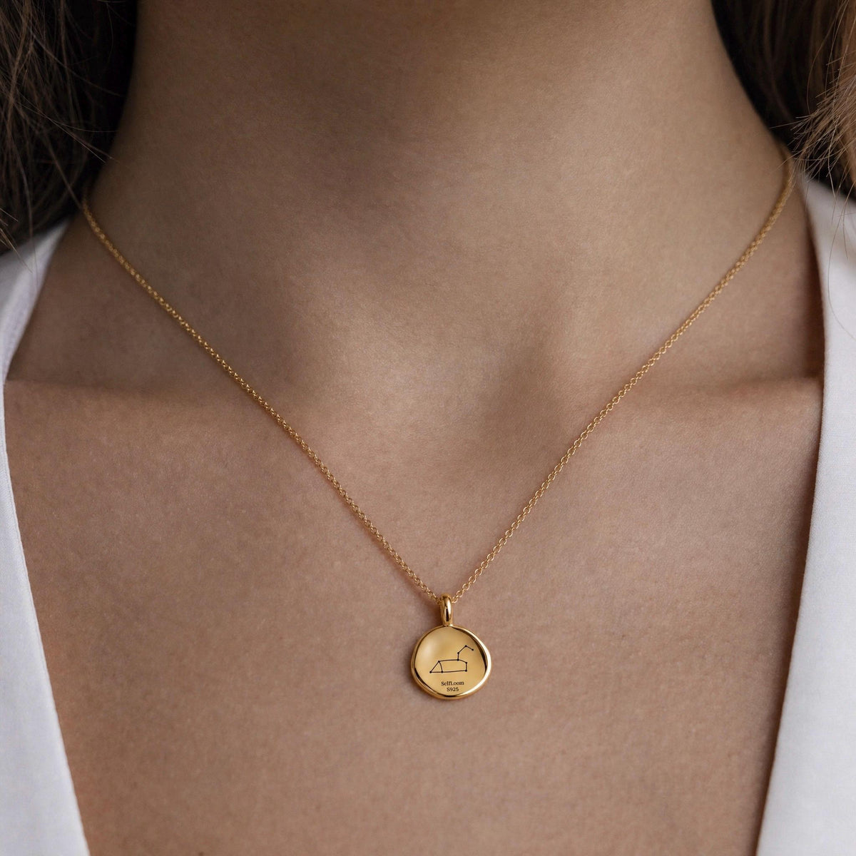 Leo Birthstone Necklace, Reversible Natural Tiger's Eye Pendant, 18K Gold Vermeil or 925 Sterling Silver, July August Birthday Gift for Her