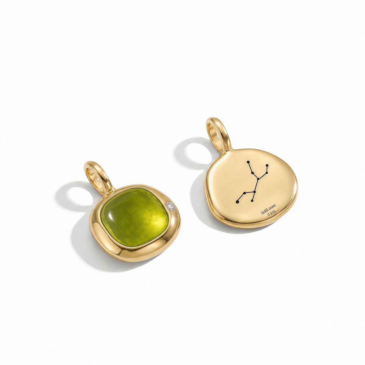 Virgo Birthstone Necklace, Reversible Peridot Pendant, 18K Gold Vermeil or 925 Sterling Silver, August September Birthday Gift for Her