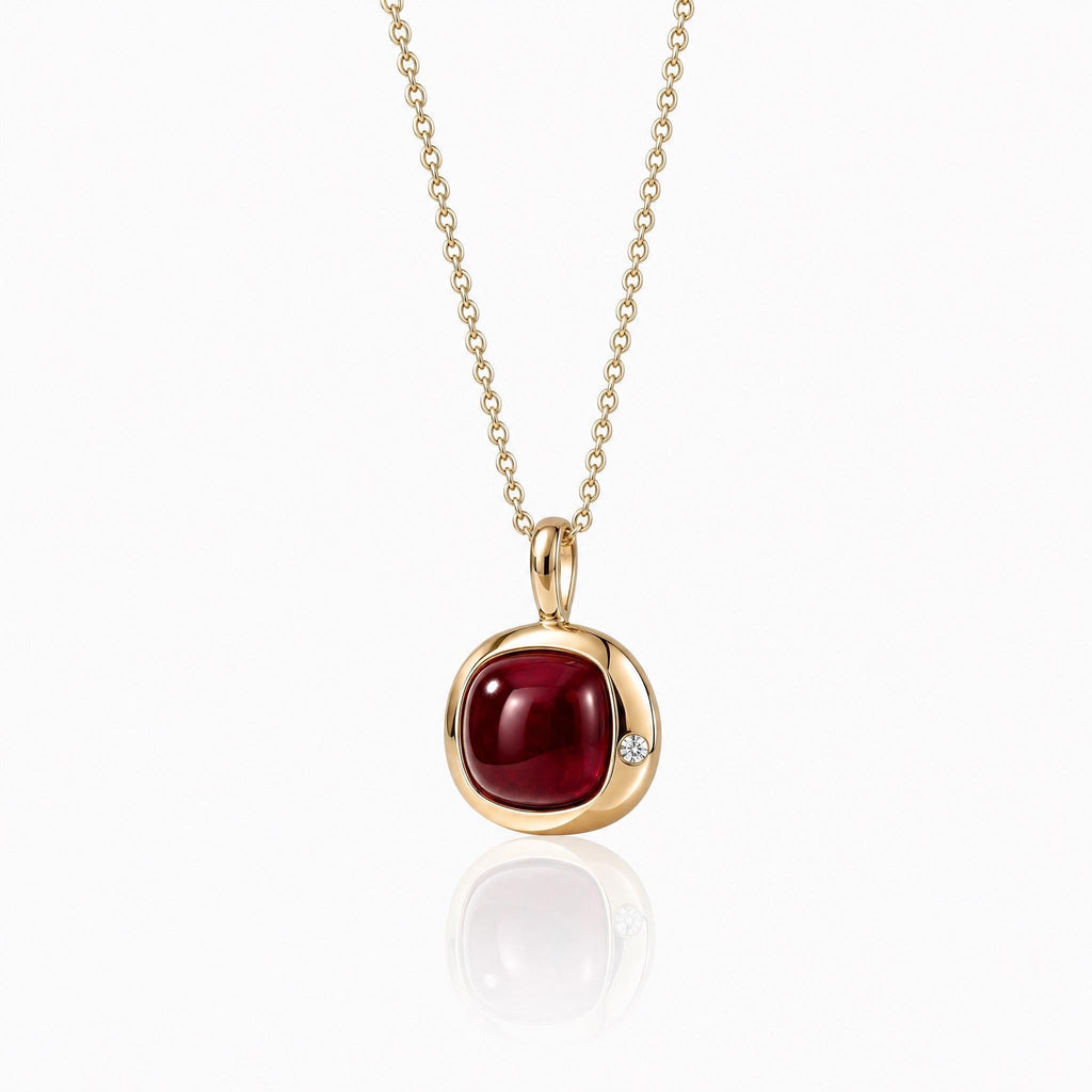 Red Garnet Birthstone Necklace, Reversible Scorpio Pendant, 18K Gold Vermeil or 925 Sterling Silver, October November Birthday Gift for Her