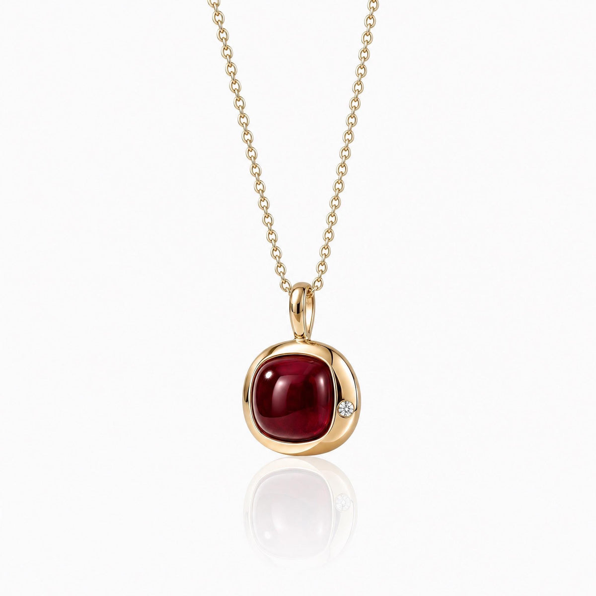 Red Garnet Birthstone Necklace, Reversible Scorpio Pendant, 18K Gold Vermeil or 925 Sterling Silver, October November Birthday Gift for Her
