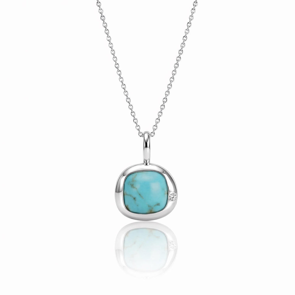 Sagittarius Birthstone Necklace, Reversible Natural Turquoise 18K Gold Vermeil 925 Sterling Silver, November December Birthday Gift for Her
