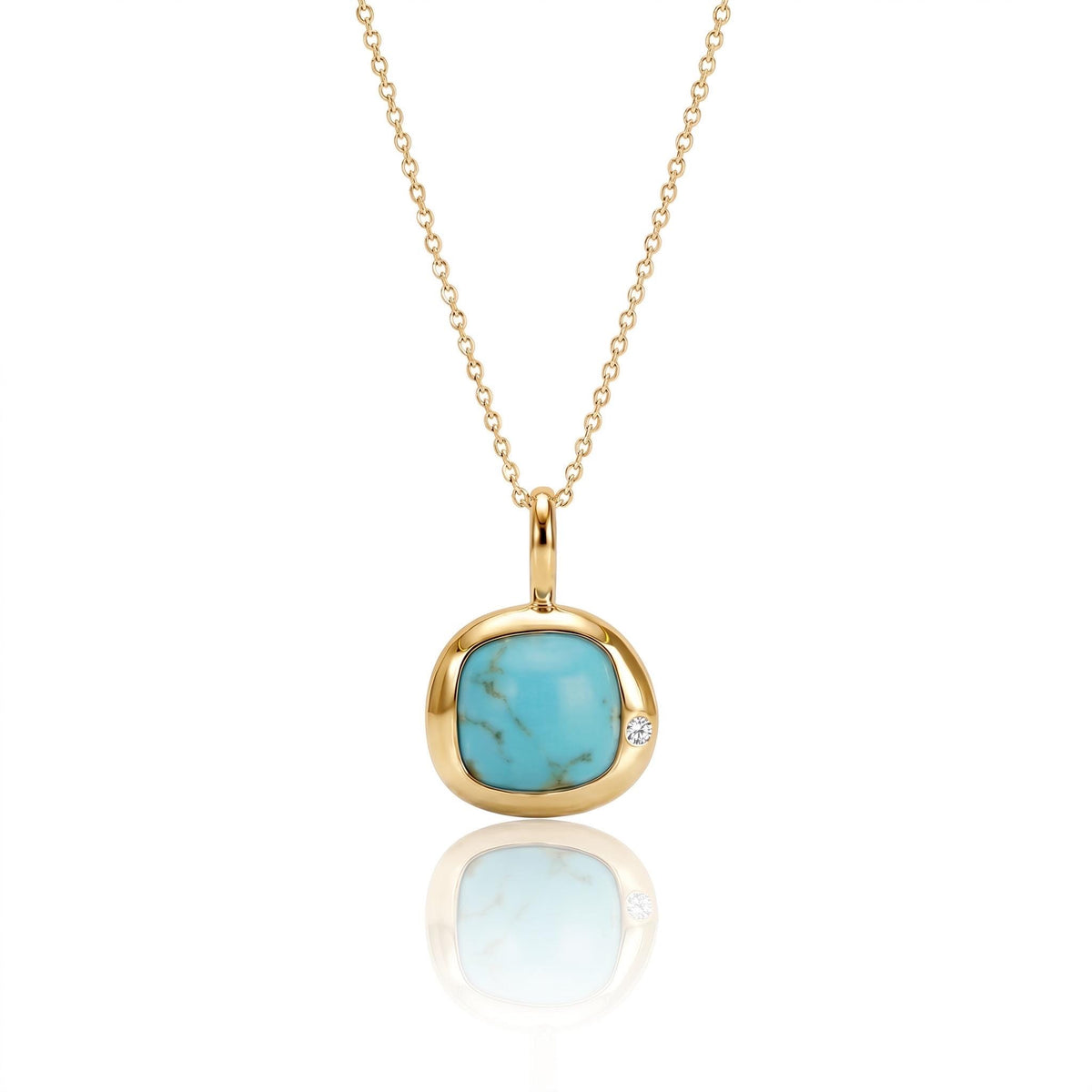 Sagittarius Birthstone Necklace, Reversible Natural Turquoise 18K Gold Vermeil 925 Sterling Silver, November December Birthday Gift for Her