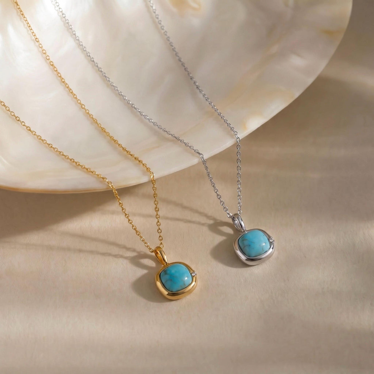 Sagittarius Birthstone Necklace, Reversible Natural Turquoise 18K Gold Vermeil 925 Sterling Silver, November December Birthday Gift for Her