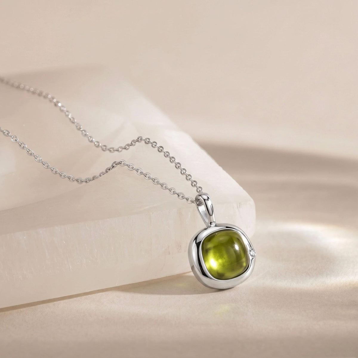 Virgo Birthstone Necklace, Reversible Peridot Pendant, 18K Gold Vermeil or 925 Sterling Silver, August September Birthday Gift for Her