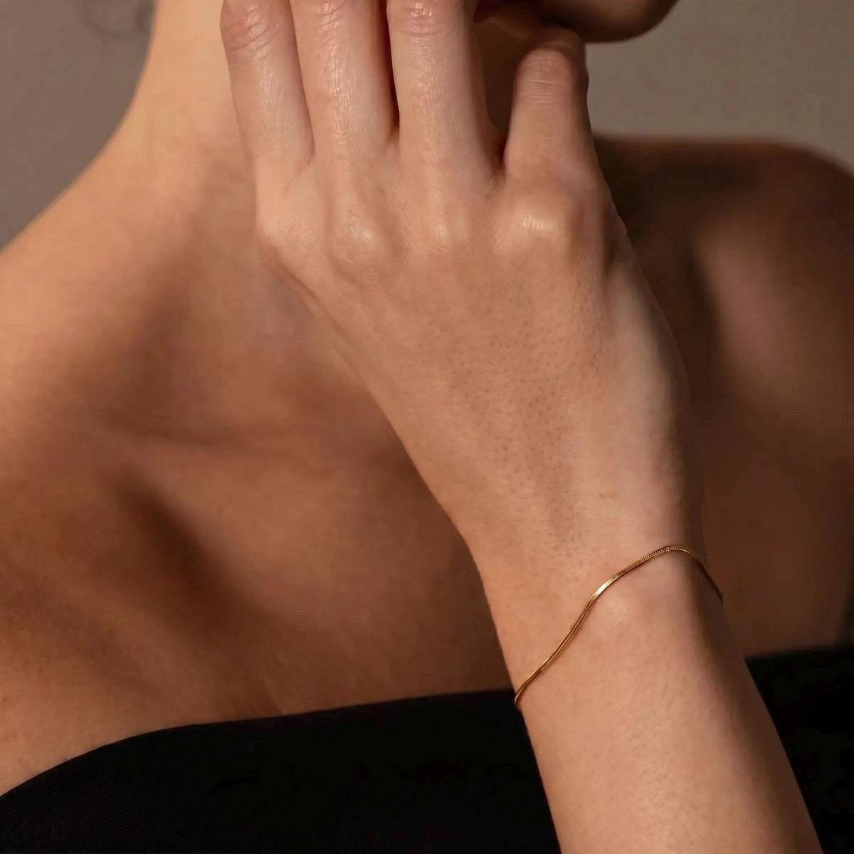Herringbone Bracelet, 18K Gold Vermeil or 925 Sterling Silver, Dainty Flat Chain Bracelet, Minimalist Layering Bracelet, Gift for Her