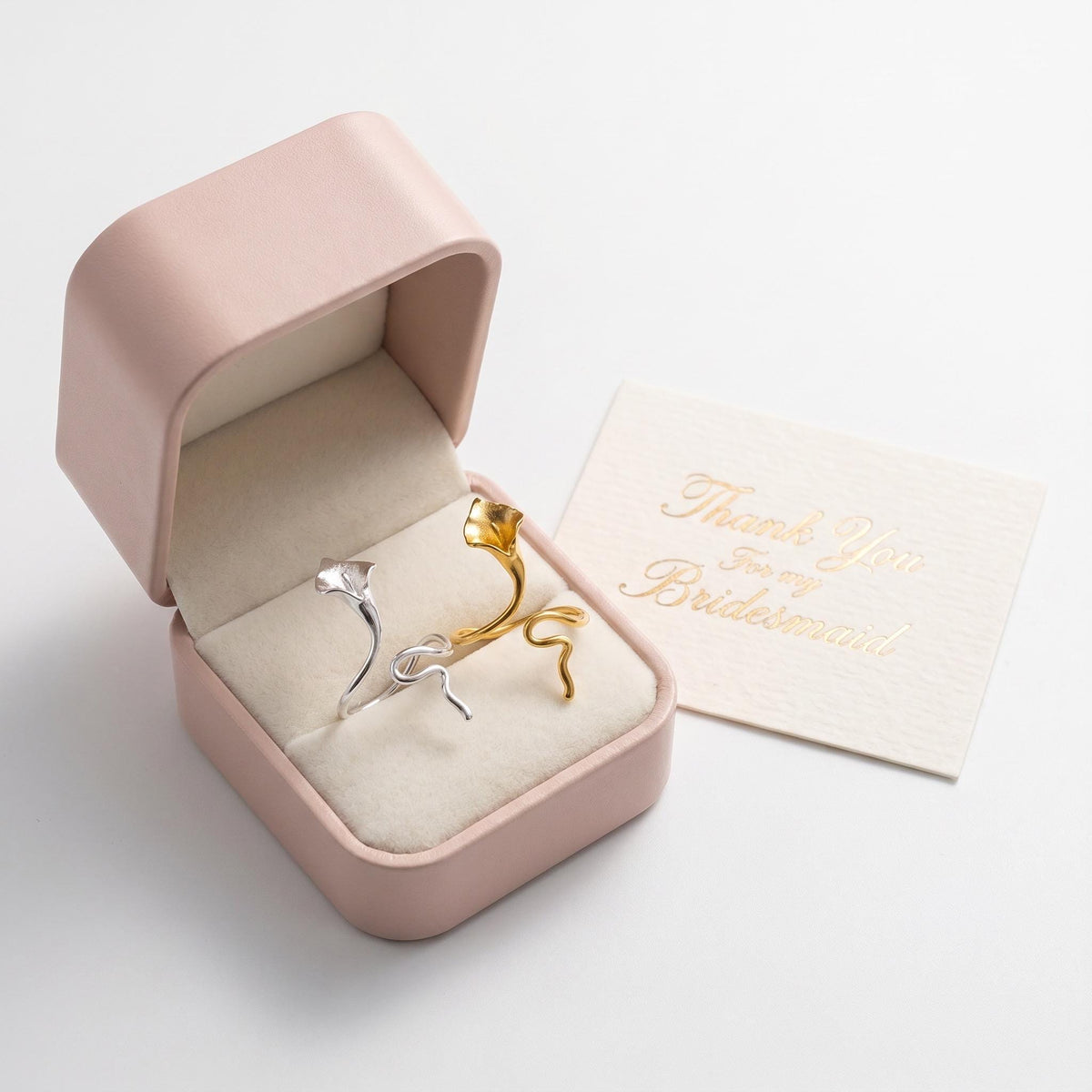 Calla Lily Ring, 18K Gold Vermeil or 925 Sterling Silver, Adjustable Open Band, Botanical Floral Design, Gift for Her