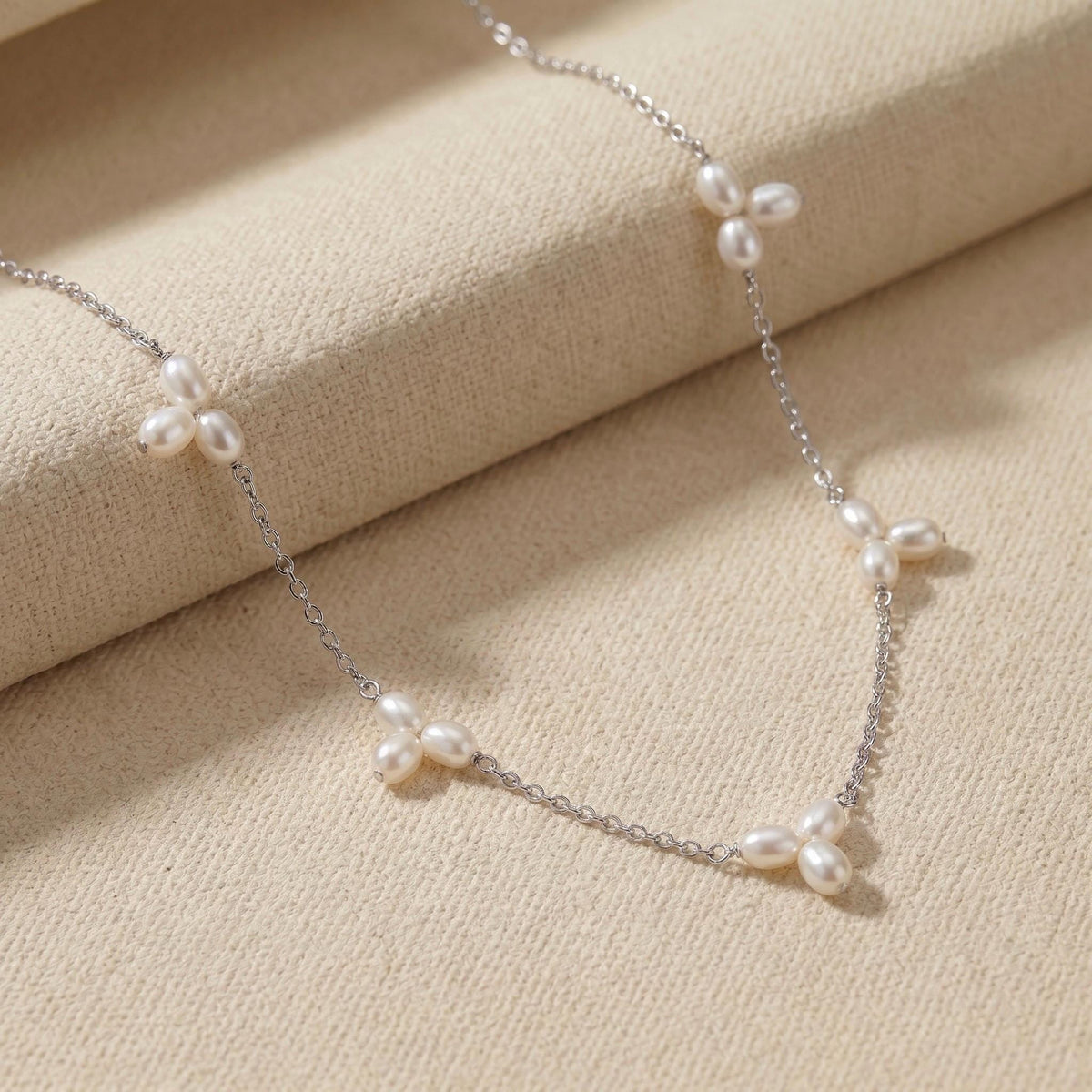 Freshwater Pearl Necklace, Handcrafted Pearl Cluster Design, 18K Gold Vermeil, Bridal Bridesmaid Jewelry, Mother's Day Gift for Her