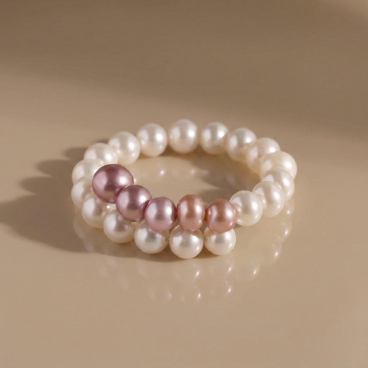 Freshwater Pearl Ring, Double Layer Pearl Stack Ring, Handcrafted Bridal Jewelry, Bridesmaid Gift, Mother's Day Gift for Her