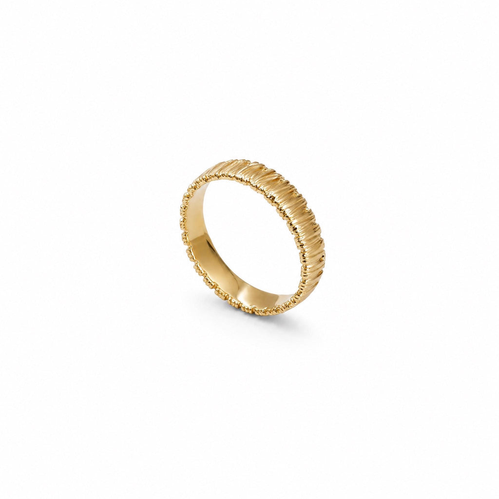 Ribbed Band Ring, 18K Gold Vermeil or 925 Sterling Silver, Textured Stackable Ring, Minimalist Everyday Jewelry, Gift for Her