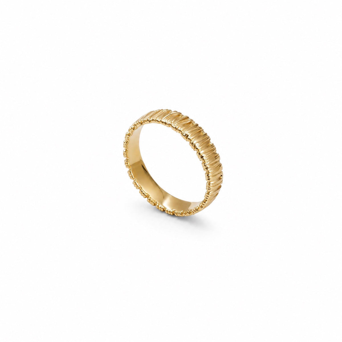 Ribbed Band Ring, 18K Gold Vermeil or 925 Sterling Silver, Textured Stackable Ring, Minimalist Everyday Jewelry, Gift for Her
