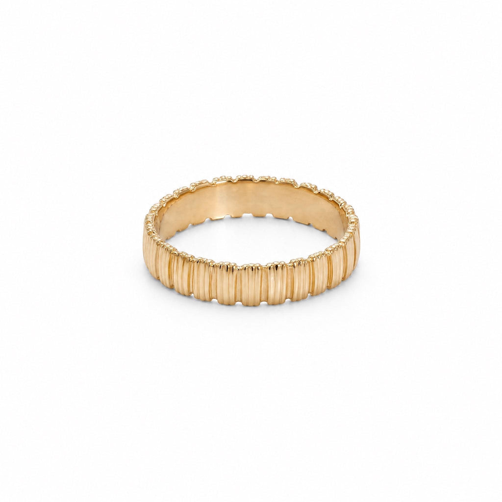 Ribbed Band Ring, 18K Gold Vermeil or 925 Sterling Silver, Textured Stackable Ring, Minimalist Everyday Jewelry, Gift for Her