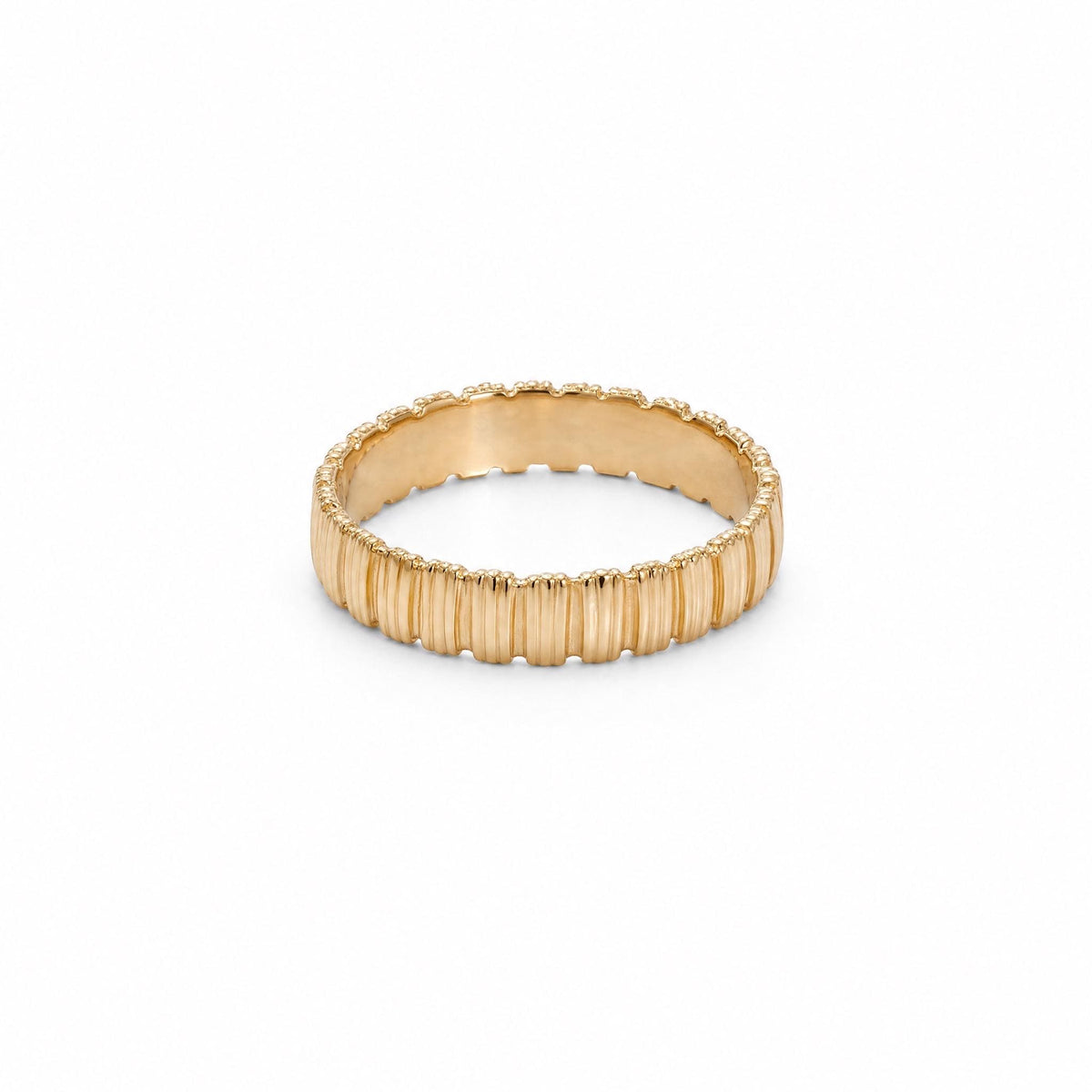 Ribbed Band Ring, 18K Gold Vermeil or 925 Sterling Silver, Textured Stackable Ring, Minimalist Everyday Jewelry, Gift for Her