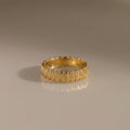 Ribbed Band Ring, 18K Gold Vermeil or 925 Sterling Silver, Textured Stackable Ring, Minimalist Everyday Jewelry, Gift for Her