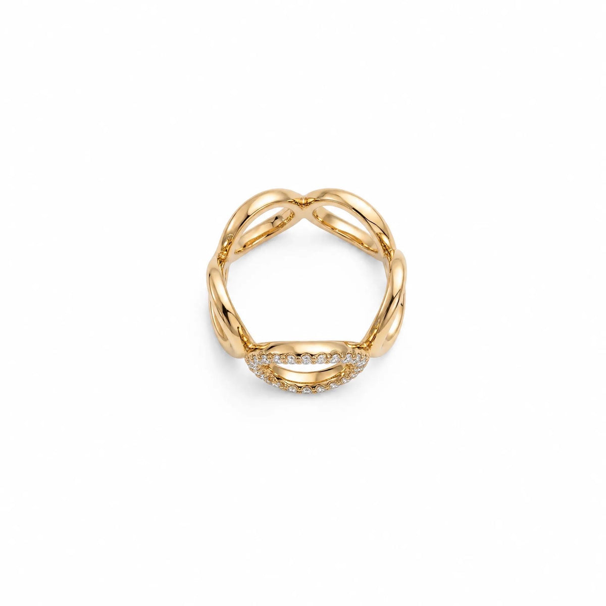 Open Circle Ring CZ Pave, 18K Gold Vermeil or 925 Sterling Silver, Triple Band Statement Ring, Diamond Alternative, Gift for Her