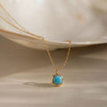 Sagittarius Birthstone Necklace, Reversible Natural Turquoise 18K Gold Vermeil 925 Sterling Silver, November December Birthday Gift for Her