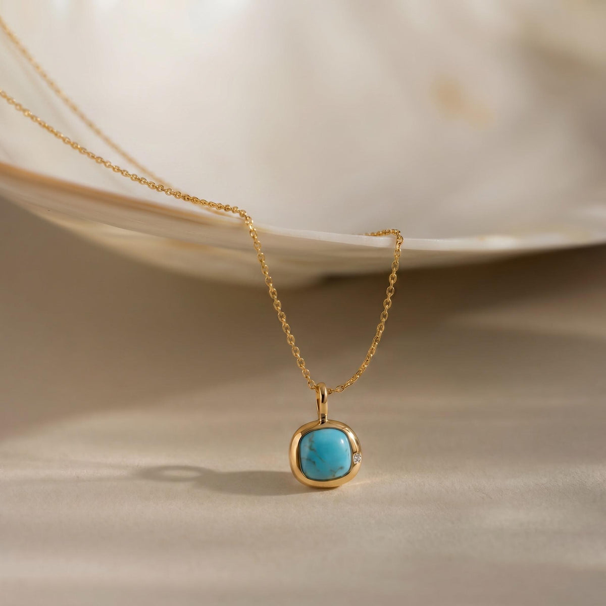 Sagittarius Birthstone Necklace, Reversible Natural Turquoise 18K Gold Vermeil 925 Sterling Silver, November December Birthday Gift for Her