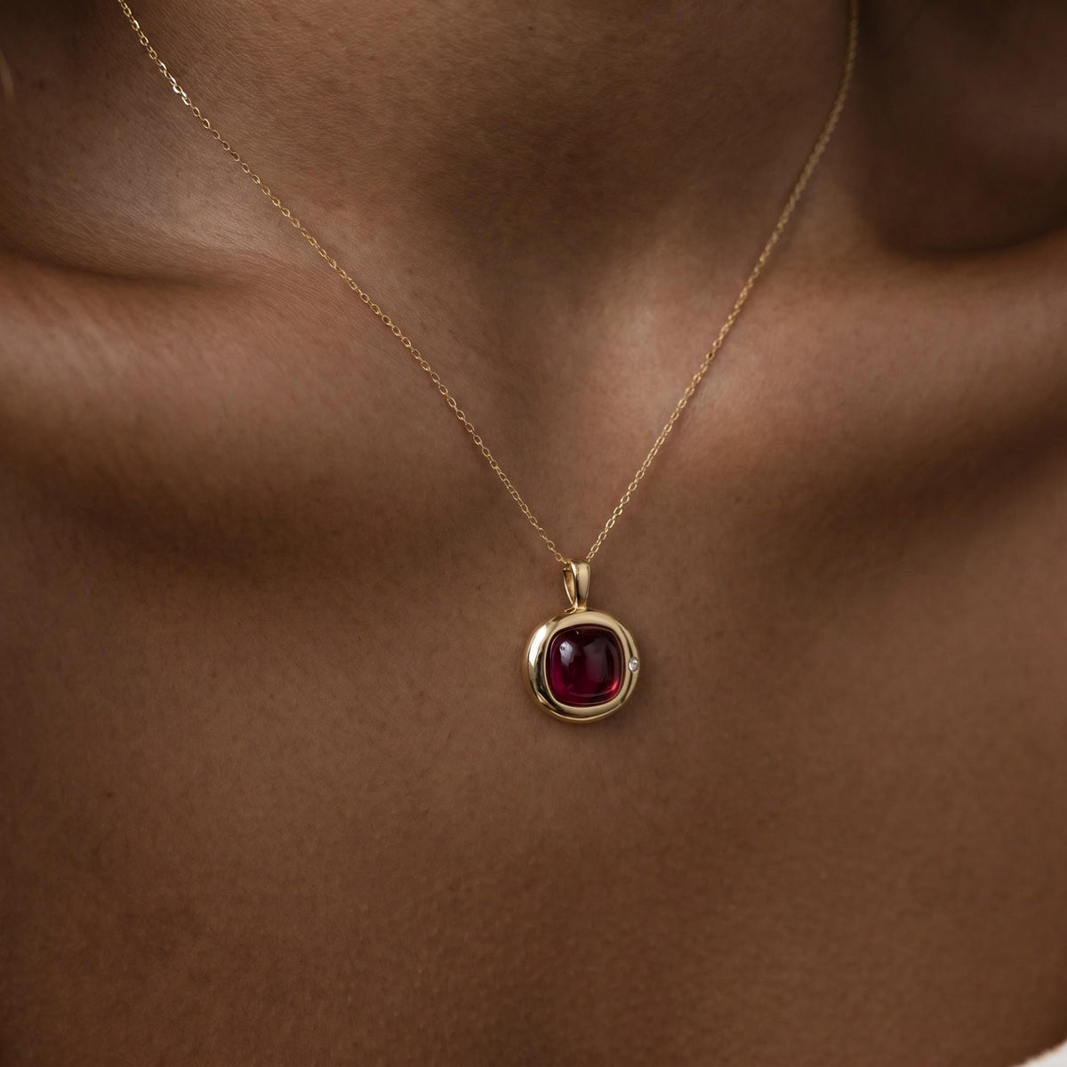 Red Garnet Birthstone Necklace, Reversible Scorpio Pendant, 18K Gold Vermeil or 925 Sterling Silver, October November Birthday Gift for Her