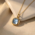 Pisces Birthstone Necklace, Reversible Aquamarine Pendant, 18K Gold Vermeil or 925 Sterling Silver, February March Birthday Gift for Her