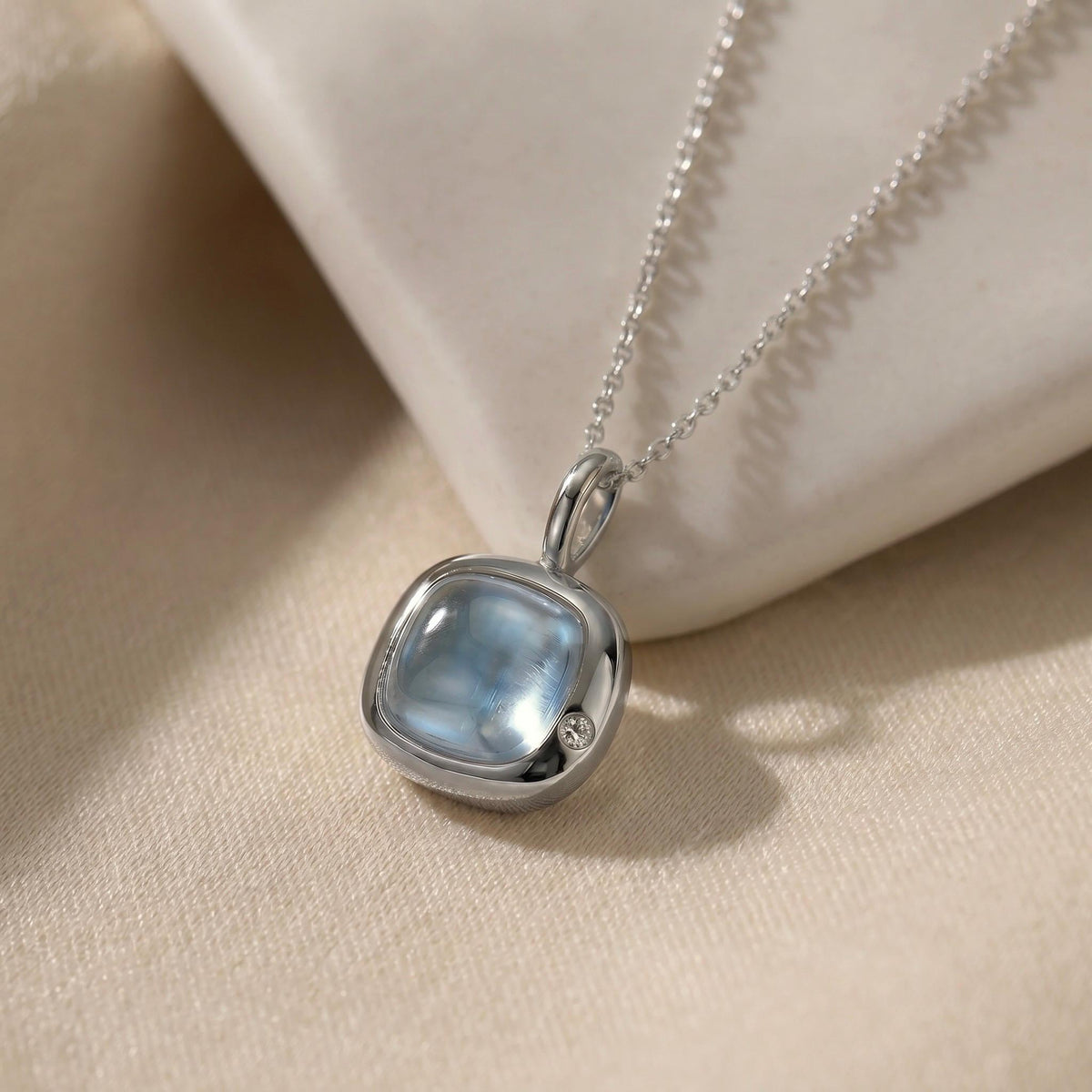 Pisces Birthstone Necklace, Reversible Aquamarine Pendant, 18K Gold Vermeil or 925 Sterling Silver, February March Birthday Gift for Her