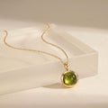Virgo Birthstone Necklace, Reversible Peridot Pendant, 18K Gold Vermeil or 925 Sterling Silver, August September Birthday Gift for Her