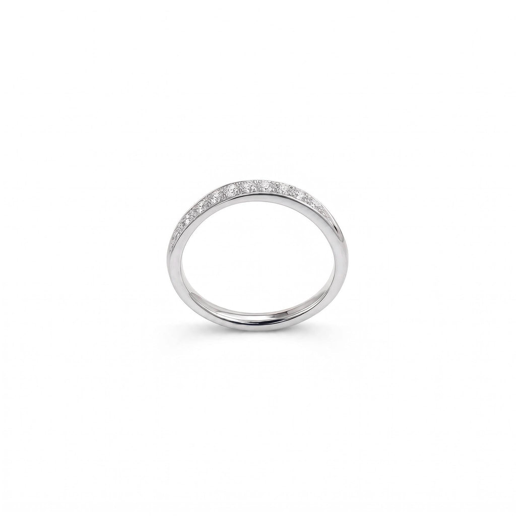 Twisted Pave Ring, Moissanite Diamond Alternative, 18K Gold Vermeil or 925 Sterling Silver, Stackable Wedding Band, Gift for Her
