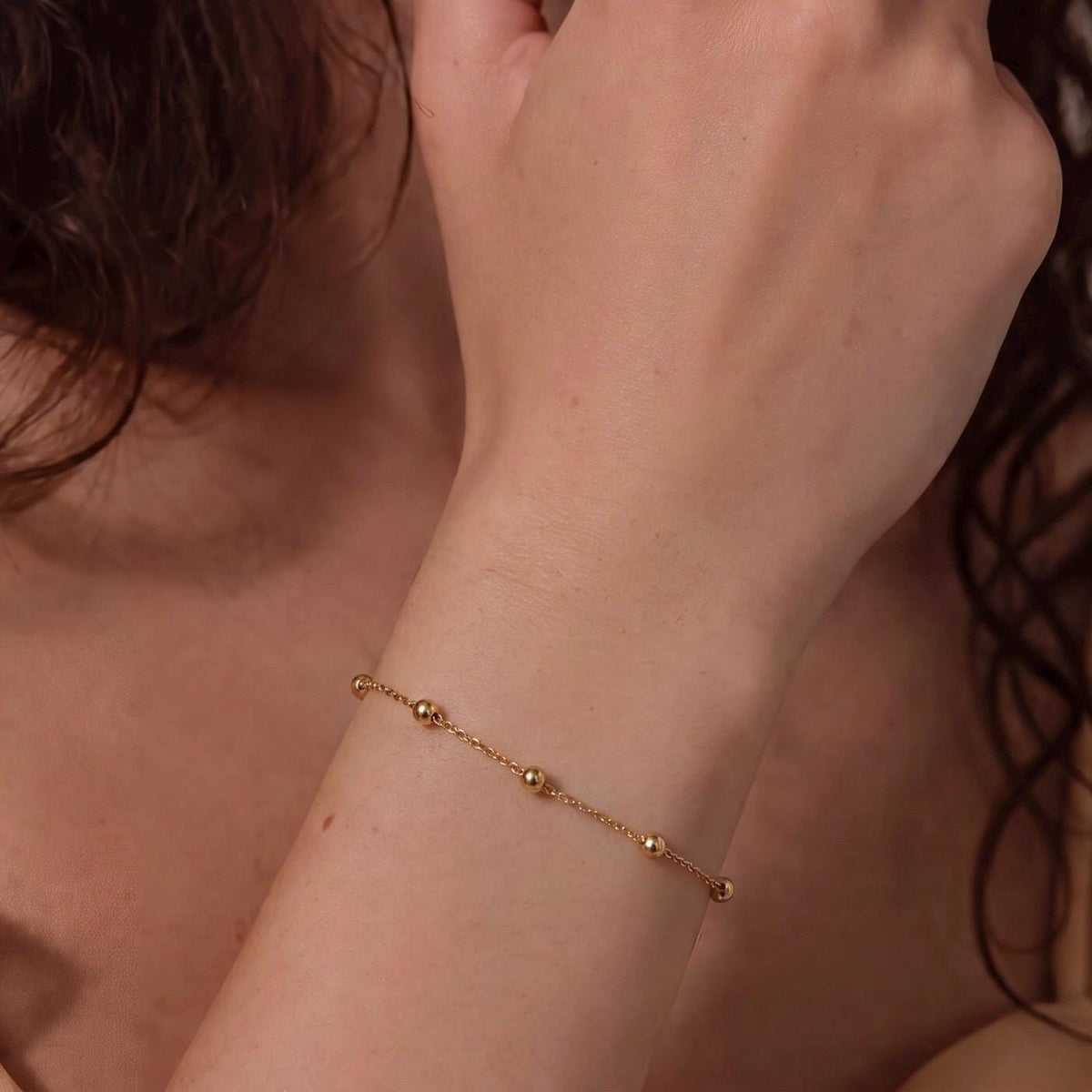 Satellite Chain Bracelet, 18K Gold Vermeil or 925 Sterling Silver, Dainty Ball Chain Design, Minimalist Everyday Jewelry, Gift for Her