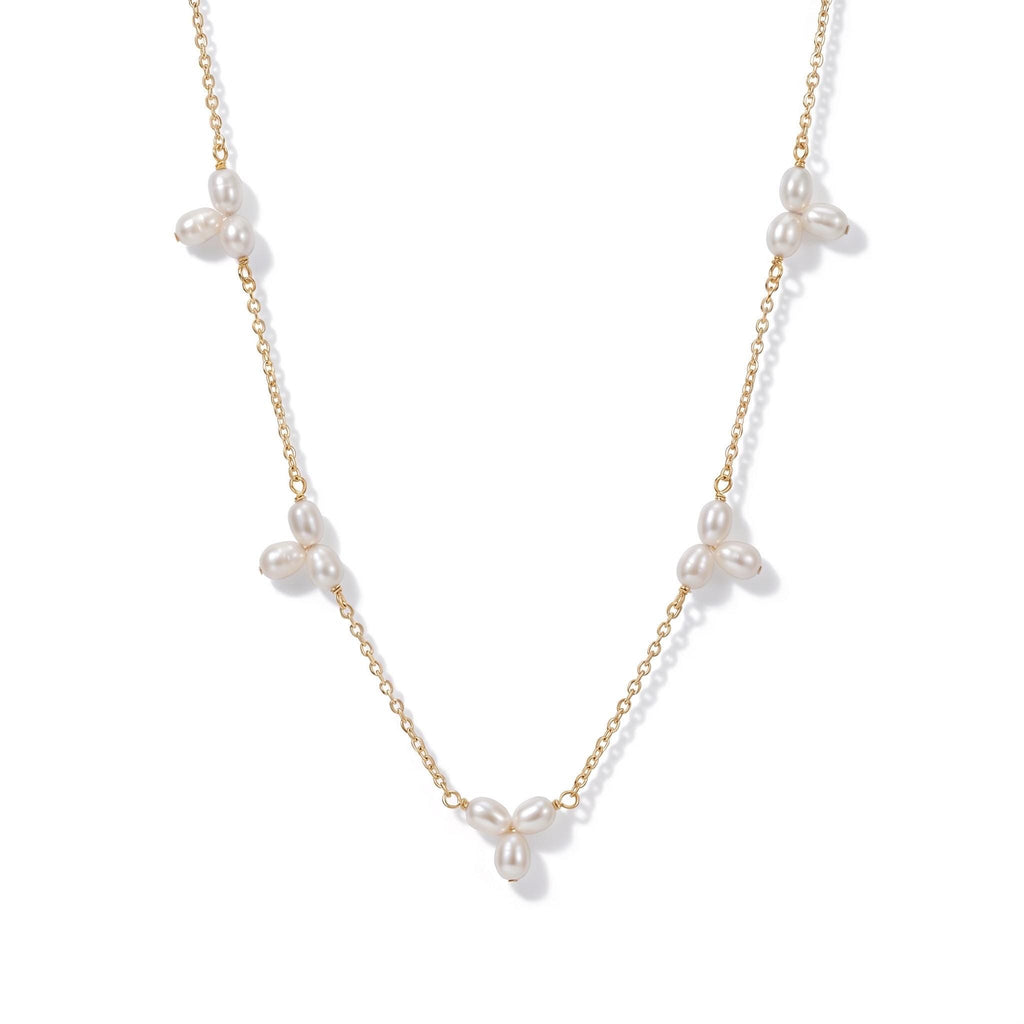 Freshwater Pearl Necklace, Handcrafted Pearl Cluster Design, 18K Gold Vermeil, Bridal Bridesmaid Jewelry, Mother's Day Gift for Her