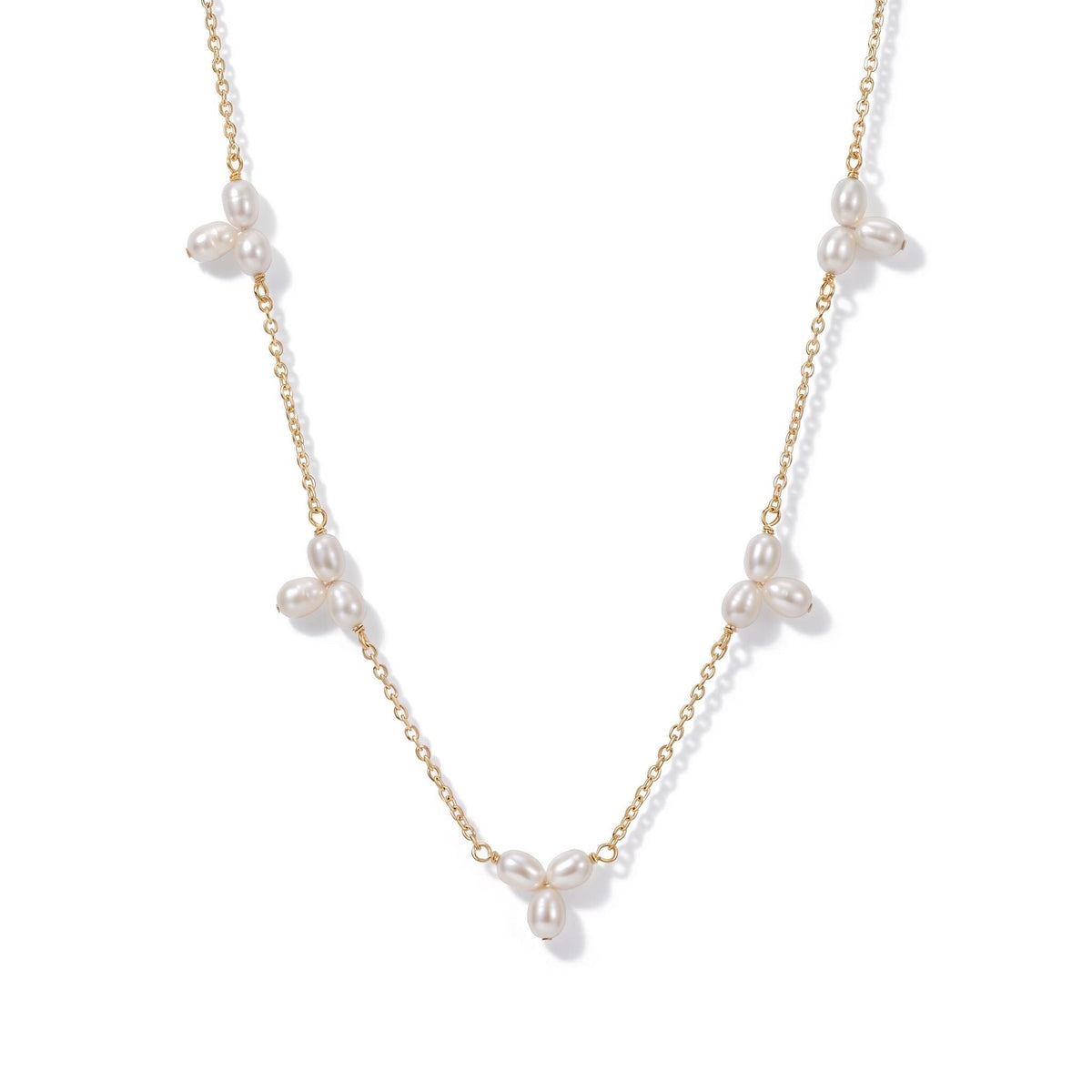 Freshwater Pearl Necklace, Handcrafted Pearl Cluster Design, 18K Gold Vermeil, Bridal Bridesmaid Jewelry, Mother's Day Gift for Her