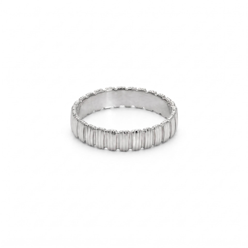 Ribbed Band Ring, 18K Gold Vermeil or 925 Sterling Silver, Textured Stackable Ring, Minimalist Everyday Jewelry, Gift for Her