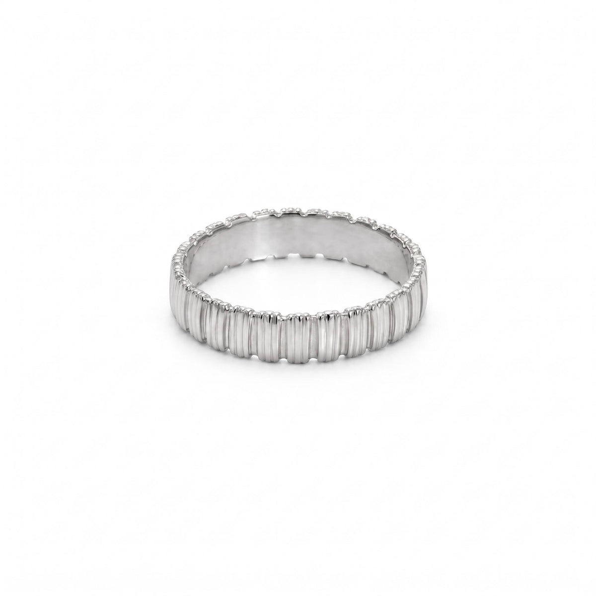 Ribbed Band Ring, 18K Gold Vermeil or 925 Sterling Silver, Textured Stackable Ring, Minimalist Everyday Jewelry, Gift for Her