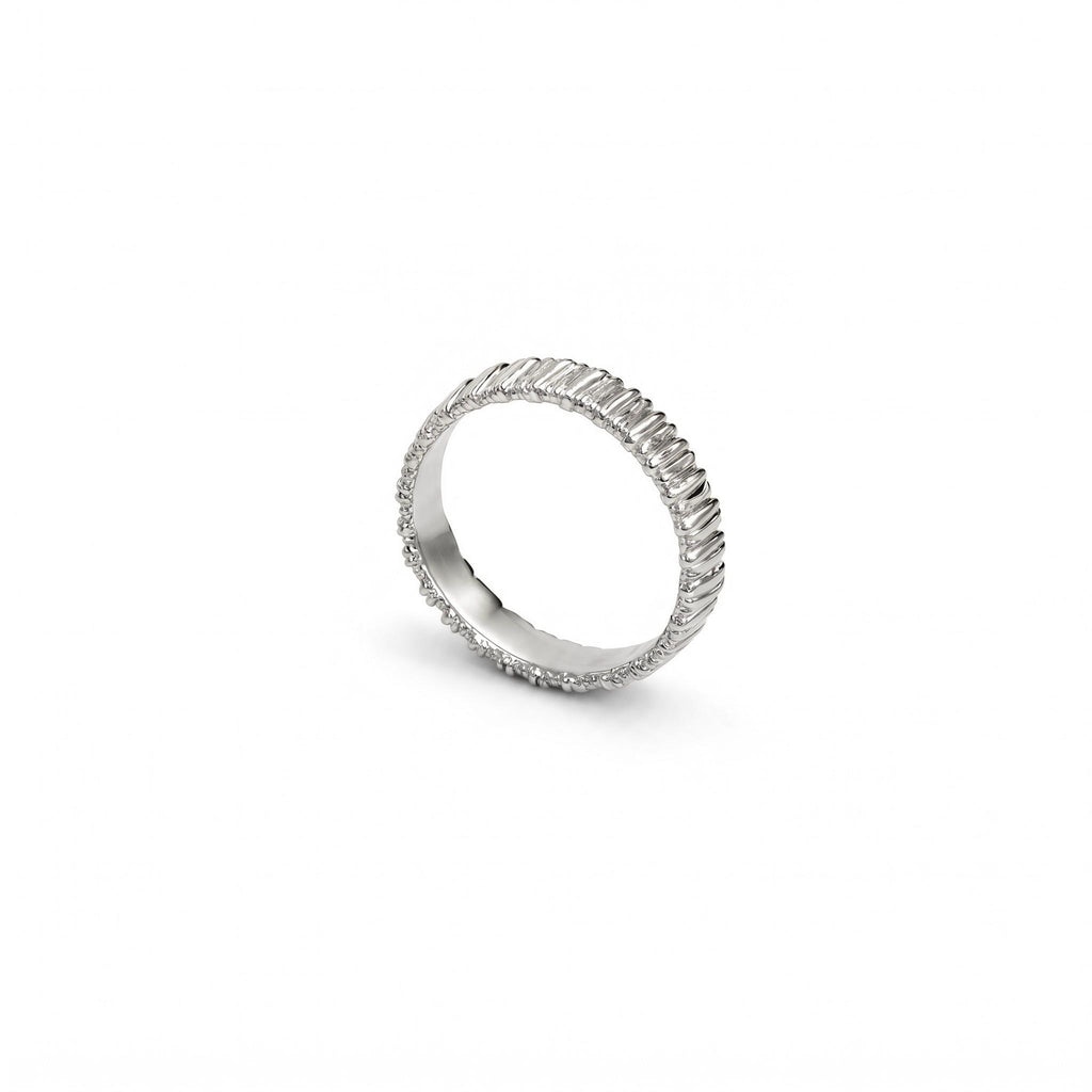 Ribbed Band Ring, 18K Gold Vermeil or 925 Sterling Silver, Textured Stackable Ring, Minimalist Everyday Jewelry, Gift for Her