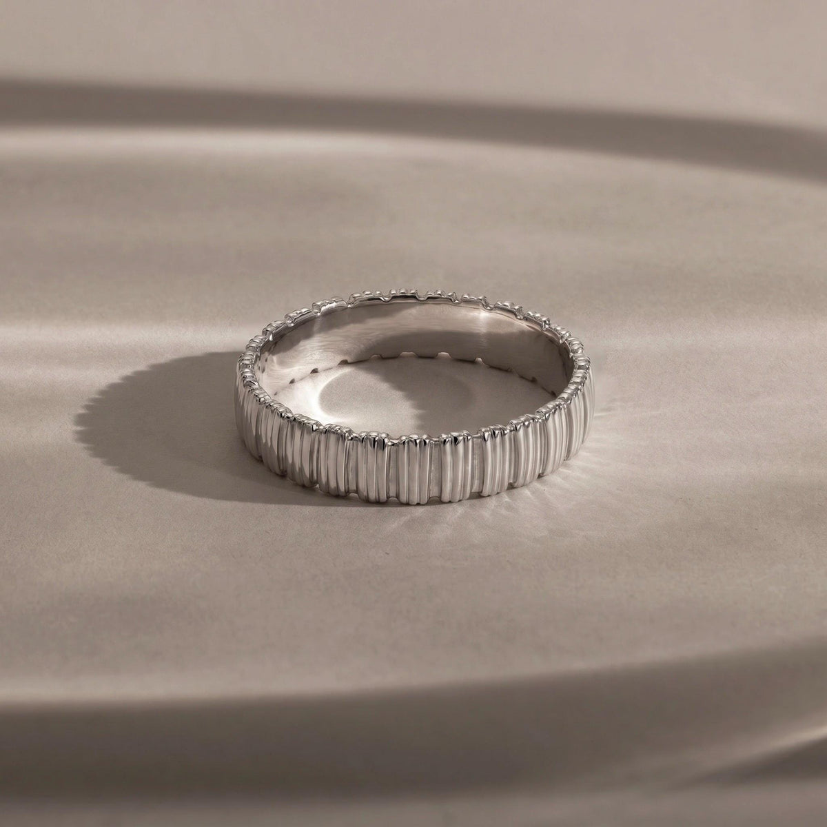 Ribbed Band Ring, 18K Gold Vermeil or 925 Sterling Silver, Textured Stackable Ring, Minimalist Everyday Jewelry, Gift for Her