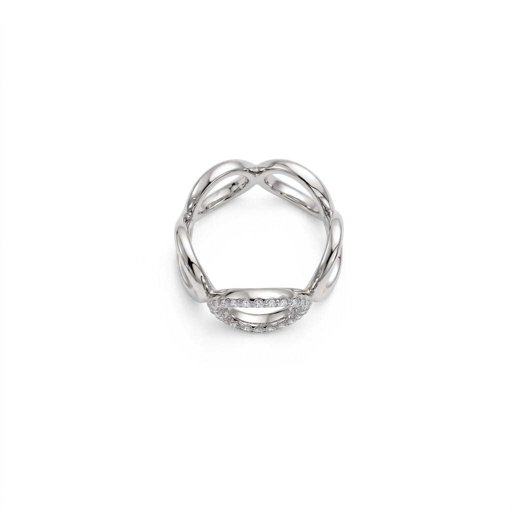 Open Circle Ring CZ Pave, 18K Gold Vermeil or 925 Sterling Silver, Triple Band Statement Ring, Diamond Alternative, Gift for Her