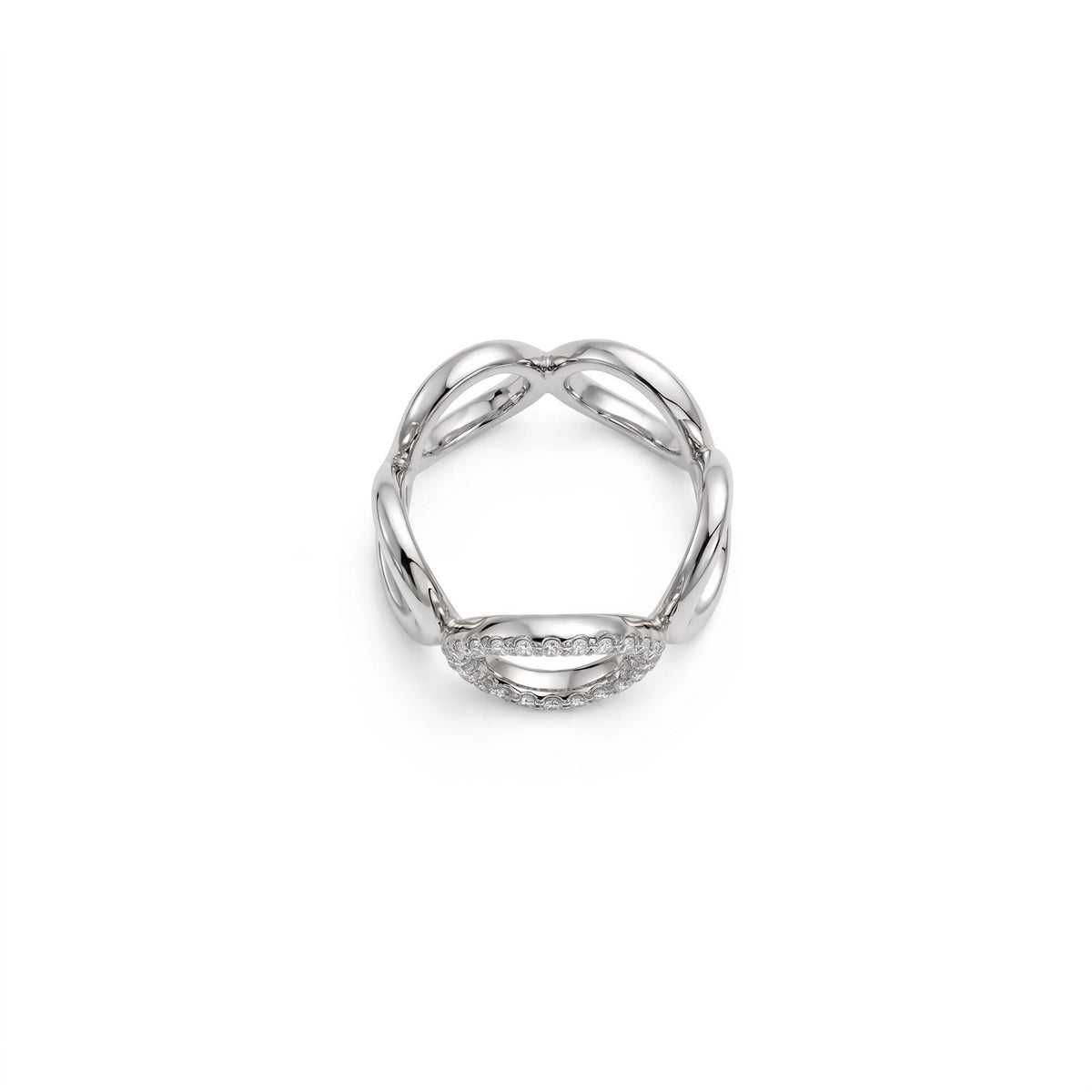 Open Circle Ring CZ Pave, 18K Gold Vermeil or 925 Sterling Silver, Triple Band Statement Ring, Diamond Alternative, Gift for Her