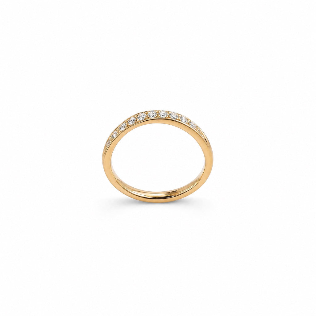 Twisted Pave Ring, Moissanite Diamond Alternative, 18K Gold Vermeil or 925 Sterling Silver, Stackable Wedding Band, Gift for Her