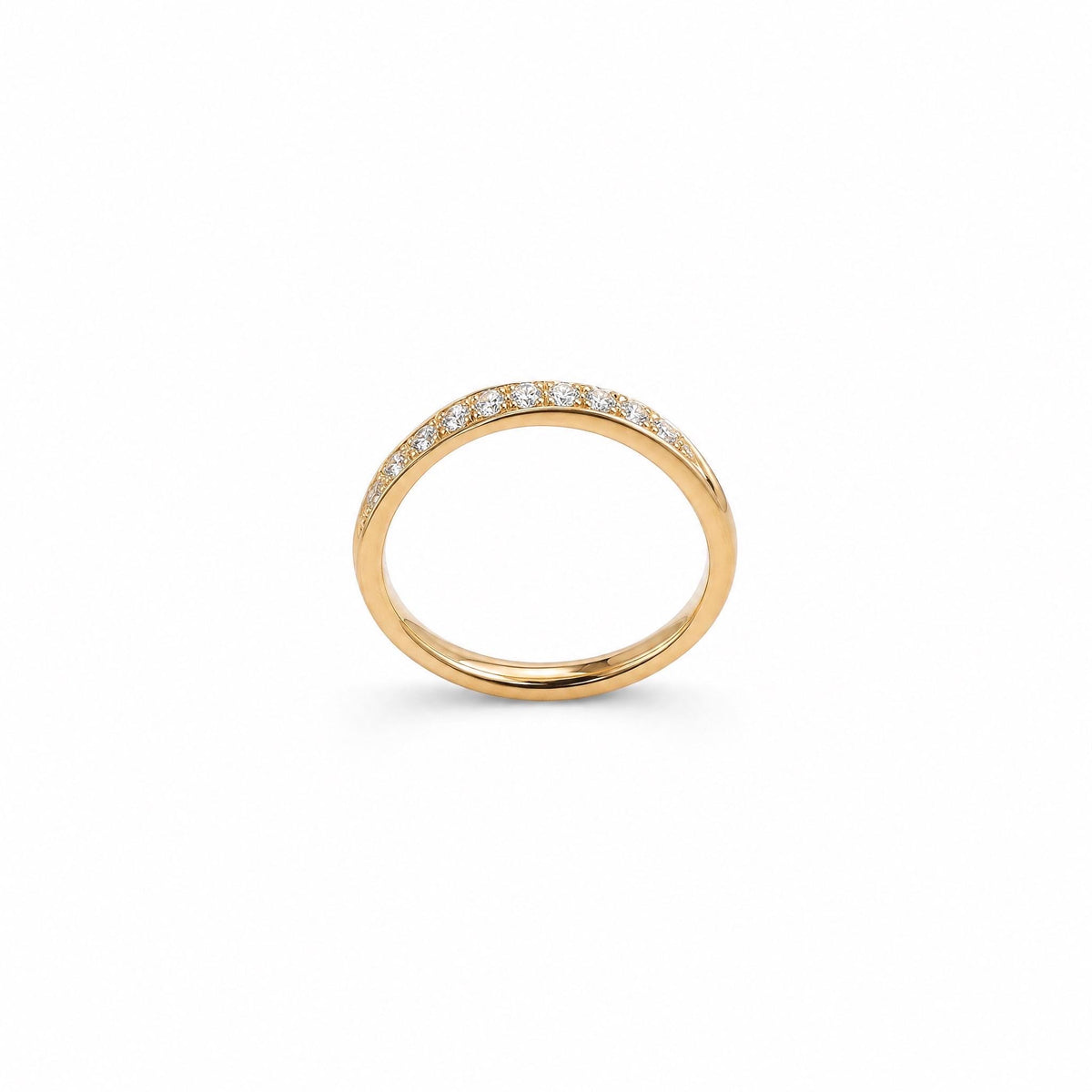 Twisted Pave Ring, Moissanite Diamond Alternative, 18K Gold Vermeil or 925 Sterling Silver, Stackable Wedding Band, Gift for Her