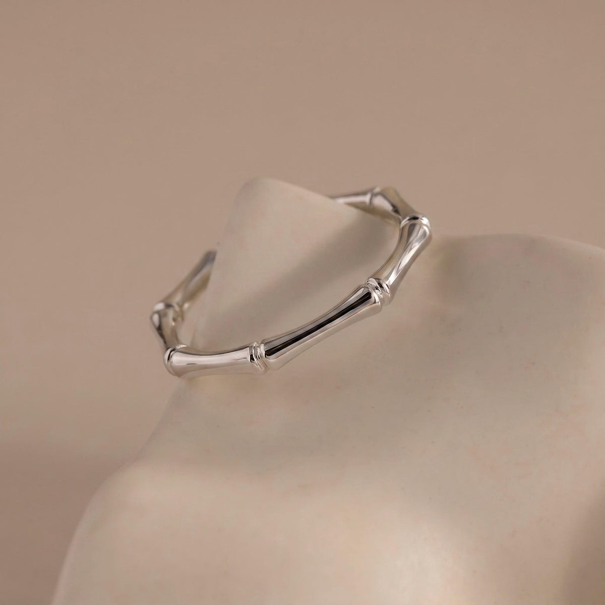 Bamboo Ring, 18K Gold Vermeil or 925 Sterling Silver, Stackable Nature Inspired Band, Minimalist Everyday Ring, Gift for Her