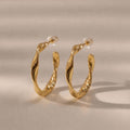 Twisted Hoop Earrings, CNC Precision Cut, 18K Gold Vermeil or 925 Sterling Silver, Thick Hypoallergenic Hoops, Gift for Her
