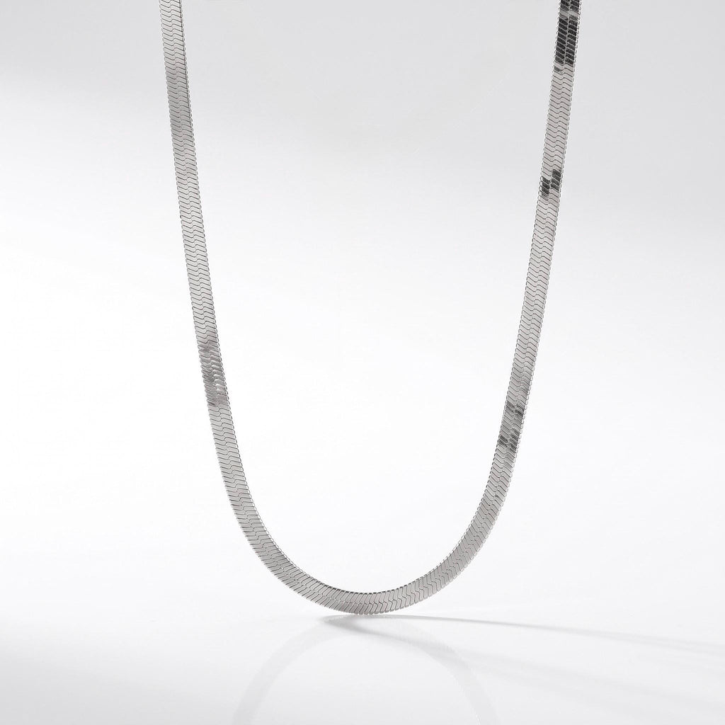 Herringbone Necklace Gift | Reversible Gold Silver Snake Chain | Adjustable Layering Necklace | Minimalist Everyday Jewelry