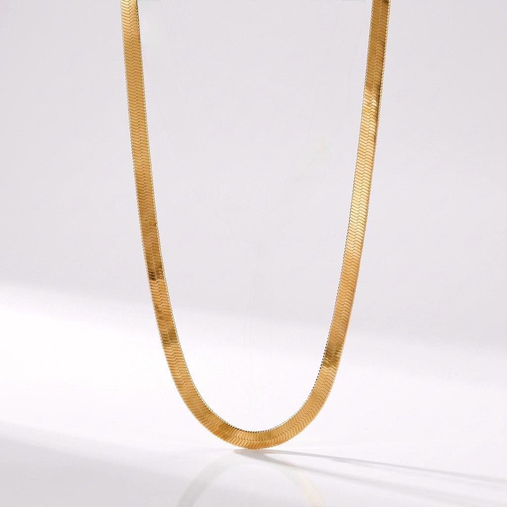 Herringbone Necklace Gift | Reversible Gold Silver Snake Chain | Adjustable Layering Necklace | Minimalist Everyday Jewelry