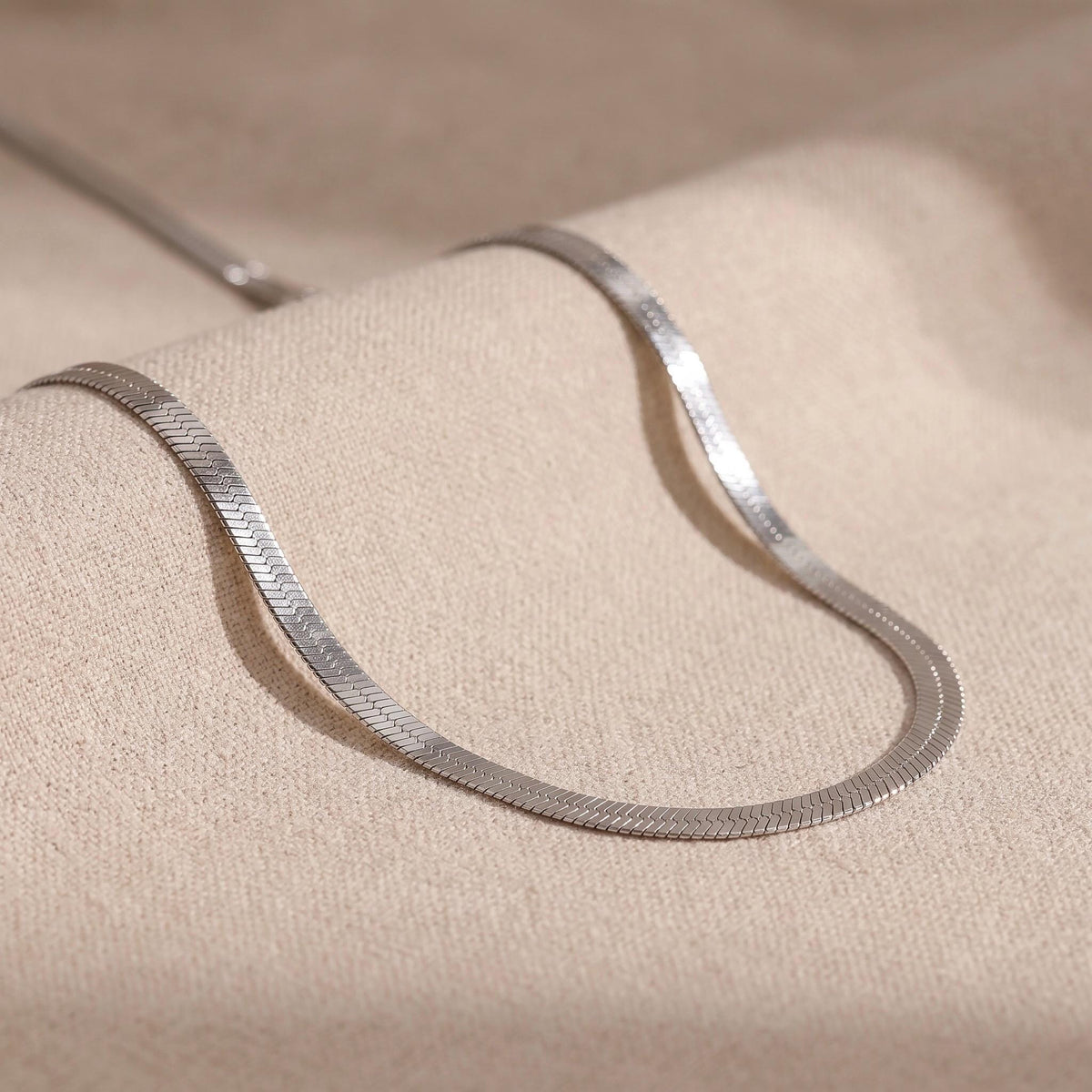 Herringbone Necklace Gift | Reversible Gold Silver Snake Chain | Adjustable Layering Necklace | Minimalist Everyday Jewelry