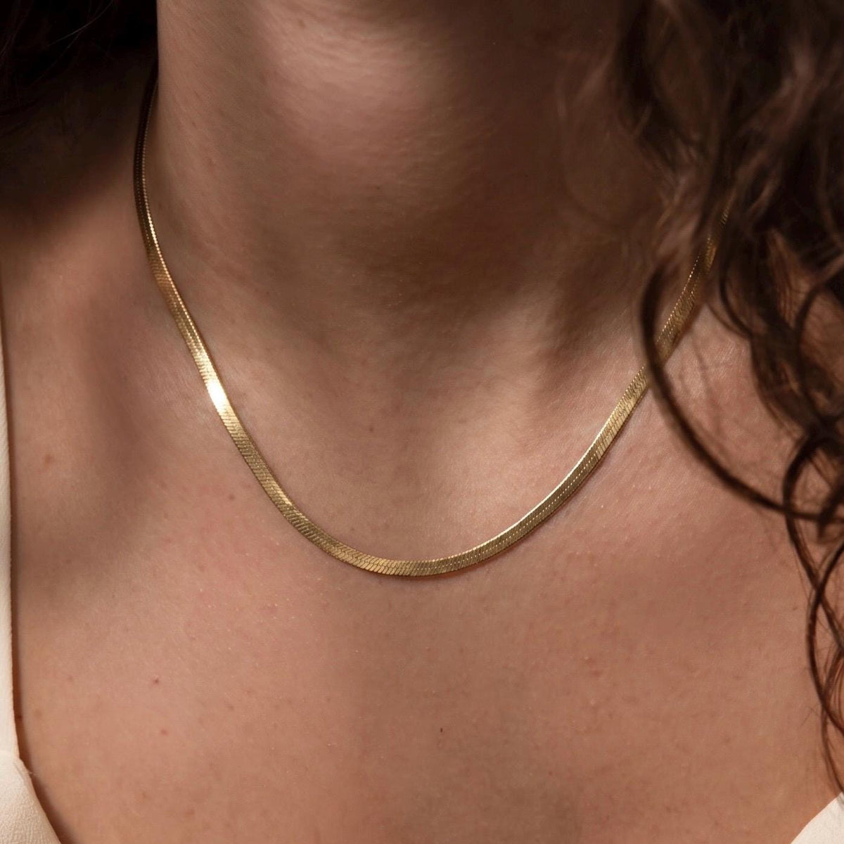 Herringbone Necklace Gift | Reversible Gold Silver Snake Chain | Adjustable Layering Necklace | Minimalist Everyday Jewelry