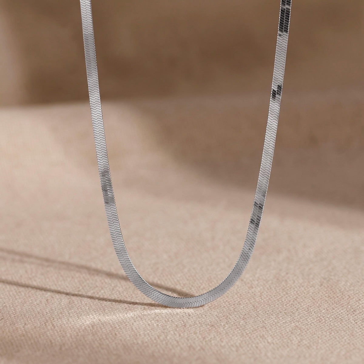 Herringbone Necklace Gift | Reversible Gold Silver Snake Chain | Adjustable Layering Necklace | Minimalist Everyday Jewelry