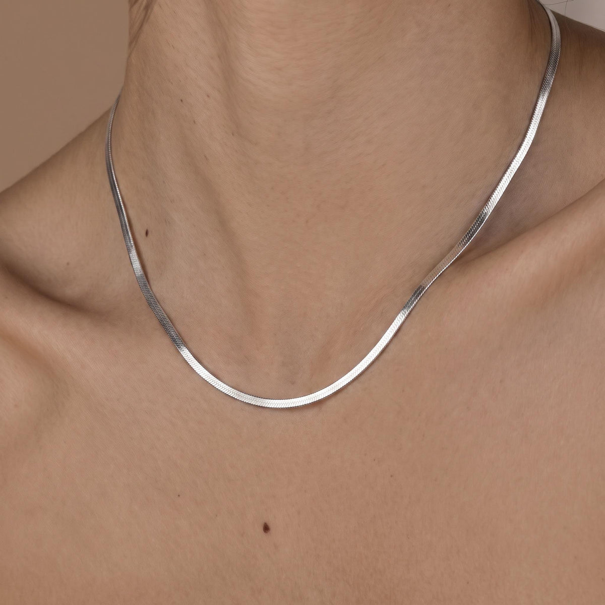 Herringbone Necklace Gift | Reversible Gold Silver Snake Chain | Adjustable Layering Necklace | Minimalist Everyday Jewelry